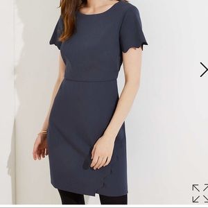 Loft Scalloped Wrap Dress
